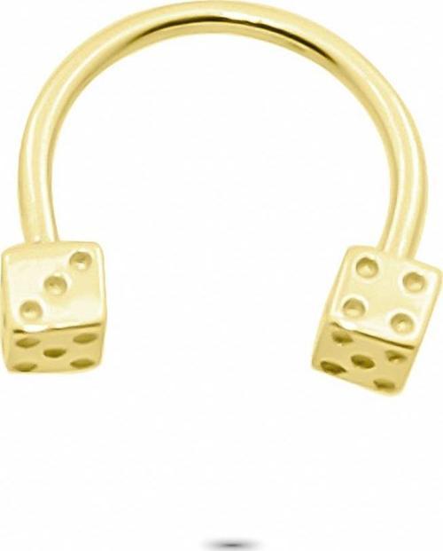 Altın Zar Yarım Halka Piercing