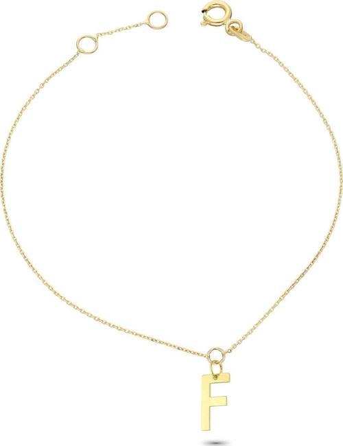 Altın F Harfi Bileklik