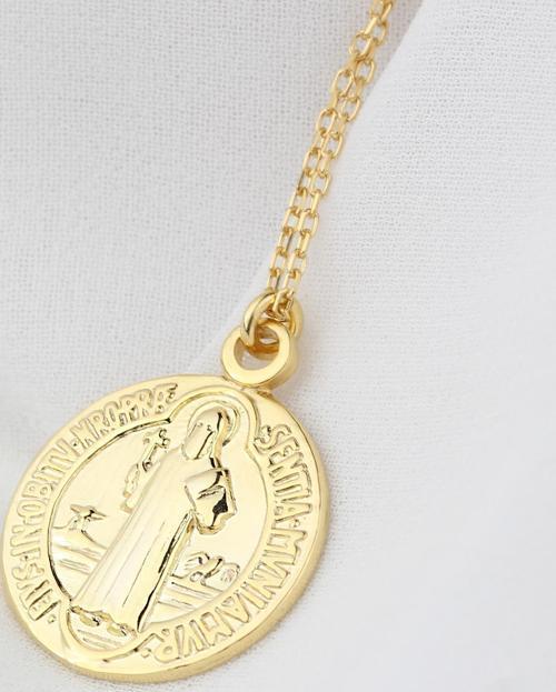 Gümüş Saint Benedict Kolye