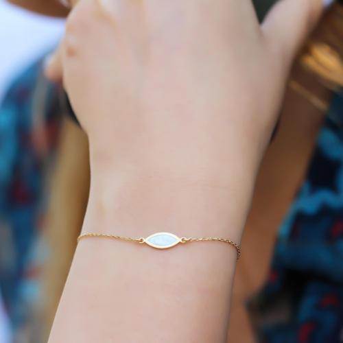 Gümüş Sedefli Geo Bileklik