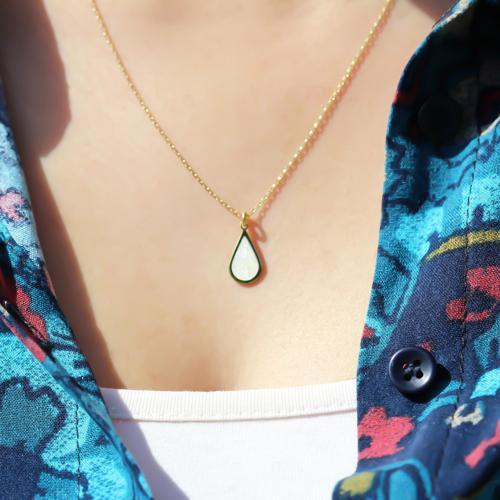 Gümüş Sedefli Geo Kolye