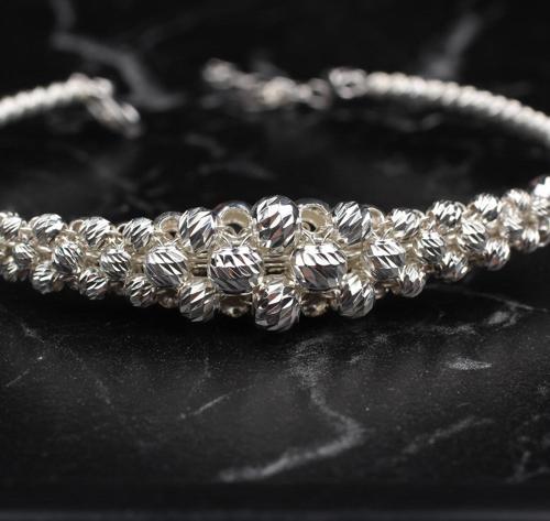 Gümüş Dorika Örgü Kelepçe Bileklik