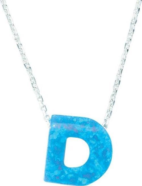 Gümüş Opal Harf Kolye