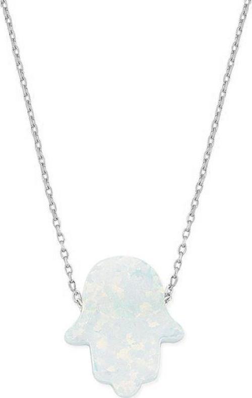 Gümüş Opal Taşlı Fatmanın Eli Kolye