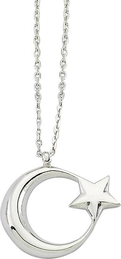 Gümüş Ay Yıldız Kolye