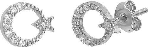 Gümüş Ay Yıldız Küpe