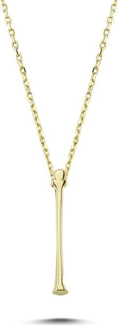 Altın 3 Boyutlu I Harf Kolye