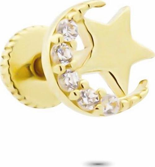 Altın Ay Yıldız Helix Piercing