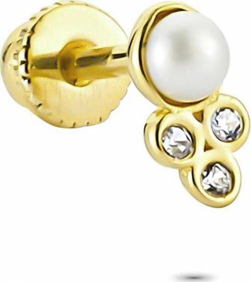 Altın İnci Üç Taş Helix Piercing
