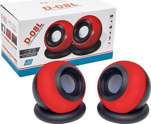 D-08L 1+1 Usb Mini Oval Hoparlör (3W+3W*4 OHM)