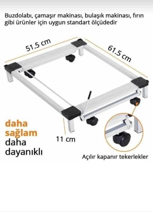 Beyaz Eşya Altlığı Çeksür Tekerlekli Çamaşır Makinesi Altlığı