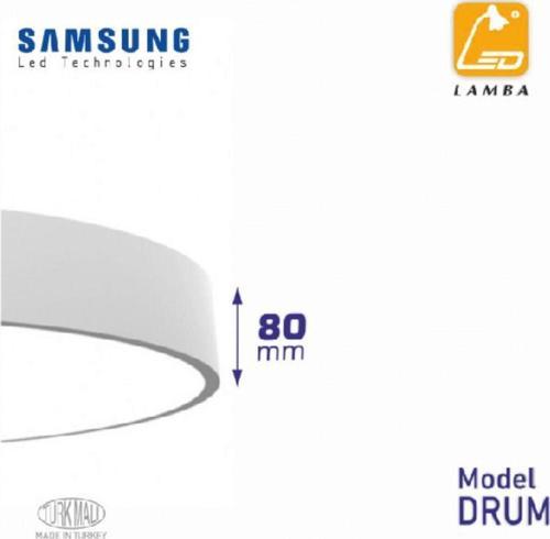 Daire Sarkıt Aydınlatma - 80cm - Beyaz Işık - Beyaz Kasa