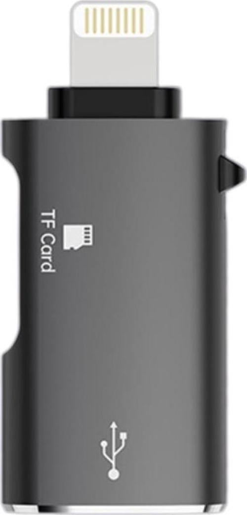 İphone Lightning Girişli Hafıza Kart ve USB Okuyucu Adaptör, 1x TF Kart ve 1X USB Çevirici