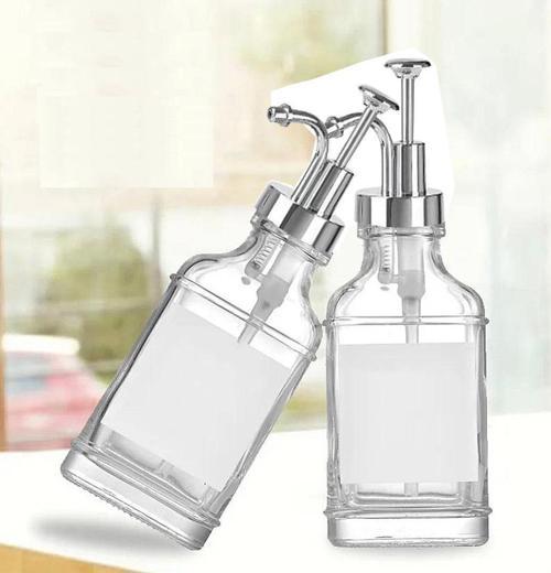 Cam Sıvı Sabunluk Deterjanlık 2li 500 ML Gümüş Başlıklı