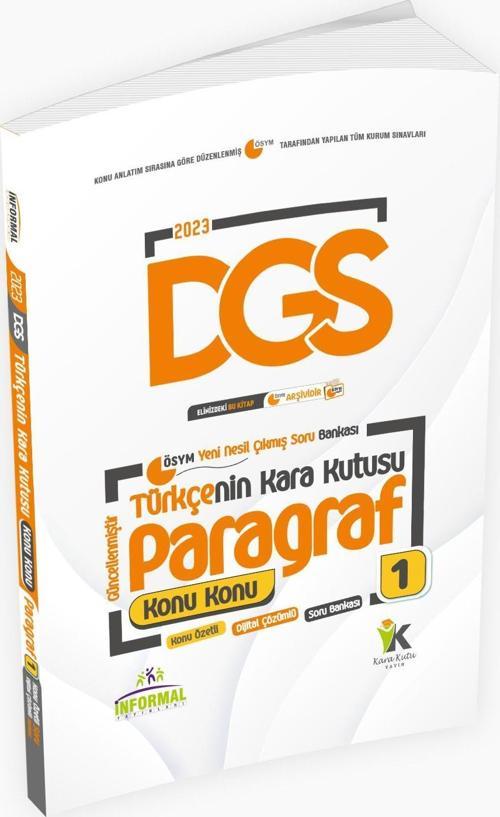 DGS Türkçenin Kara Kutusu KONU KONU PARAGRAF 1 Konu Özetli D.Çözümlü ÖSYM Çıkmış Soru Bankası
