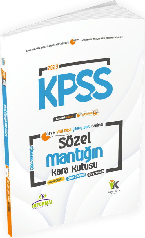 KPSS Sözel Mantık Kara Kutu Konu Özetli Dijital Çözümlü ÖSYM Çıkmış Soru Havuzu Bankası