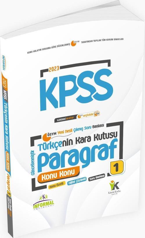 KPSS Türkçenin Kara Kutusu KONU KONU PARAGRAF 1 Konu Özetli Dijital Çözümlü Çıkmış Soru Bankası