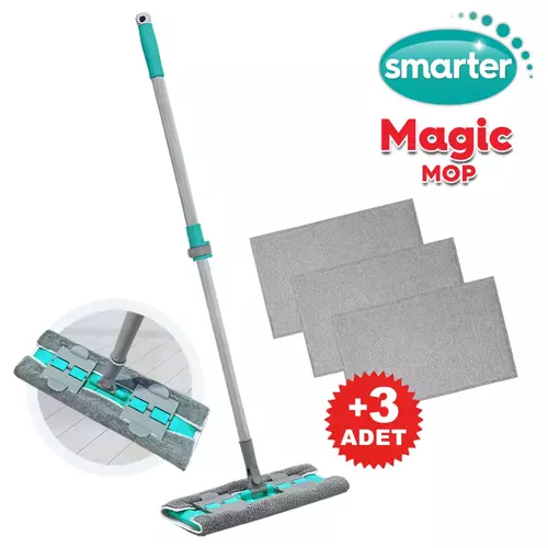 MAGIC MOP + 3 YEDEK PASPAS MANDALLI TEMİZLİK SETİ