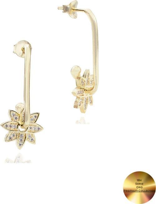 18k Serie Oro Sallantılı Çiçek Night Kadın Gümüş Küpe