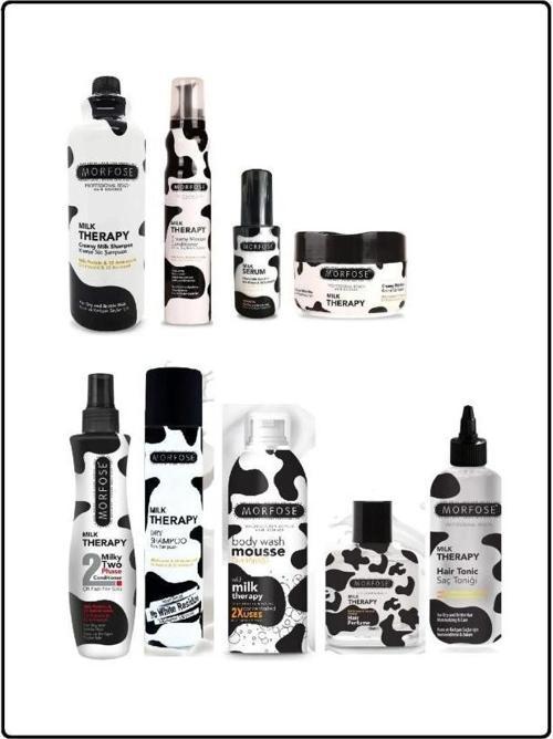 Milk Therapy 9'lu Özel Saç Bakım Seti Şampuan-Ssk-Köpük-Parfüm-Tonik-Maske-Duş Köpük-Serum-Kuru Şam