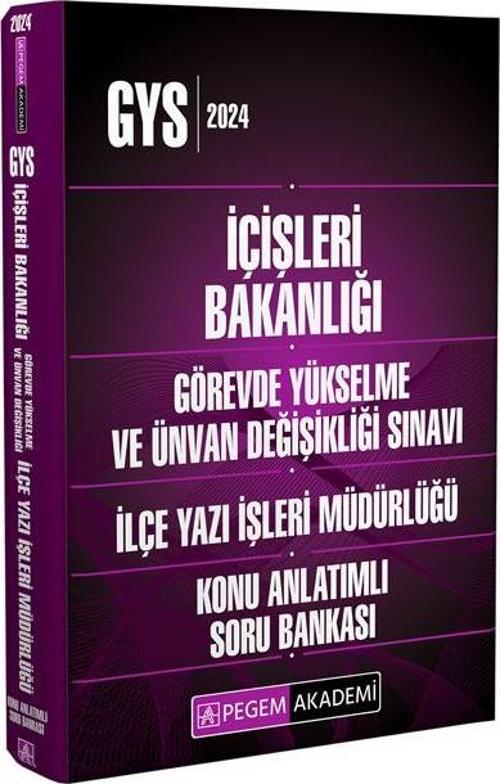 2024 İçişleri Bakanlığı Görevde Yükselme Ve Ünvan Değişikliği İlçe Yazı İşleri Müdürlüğü Soru Bankası