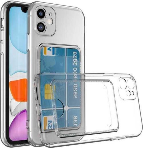 Apple iPhone 11 Kılıf Kartlıklı Şeffaf Zore Setra Clear Silikon Kapak