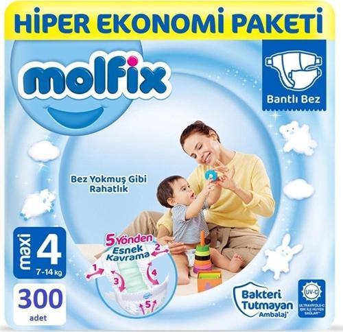Bebek Bezi 4 Beden Maxi Hiper Ekonomi Paketi 300 Adet