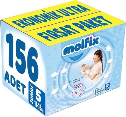 Bebek Bezi Beden:5 (11-18kg) Junior 156 Adet Ekonomik Ultra Fırsat Pk