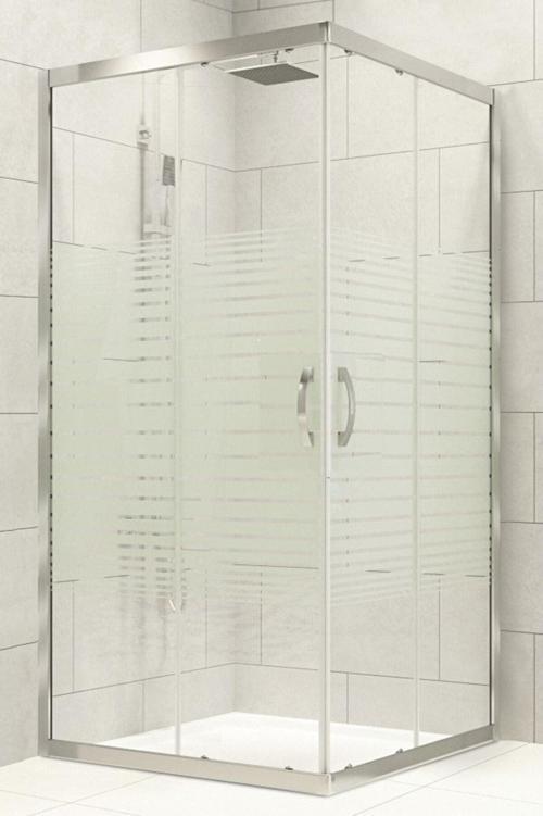 Duşakabin 100X100 Kare 5 mm Çizgili Cam Yükseklik 190 cm