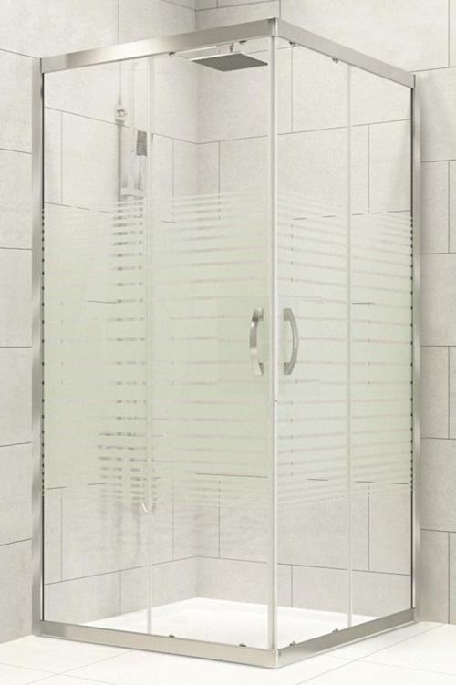 Duşakabin 120X120 Kare 5 mm Çizgili Cam Yükseklik 190 cm