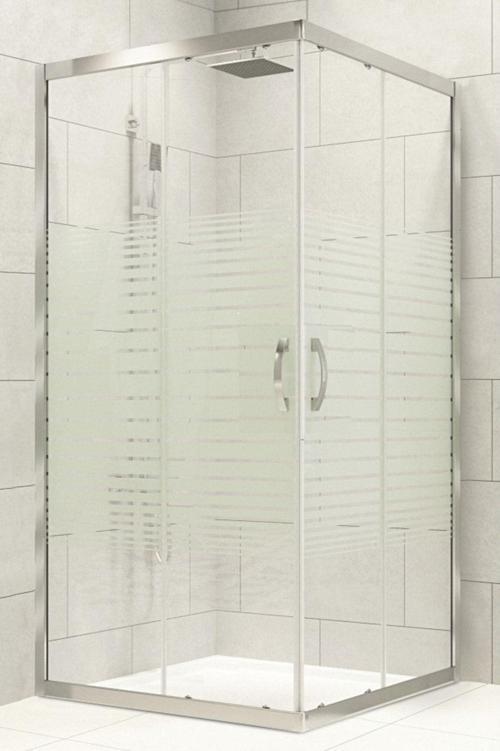 Duşakabin 80X80 Kare 5 mm Çizgili Cam Yükseklik 190 cm