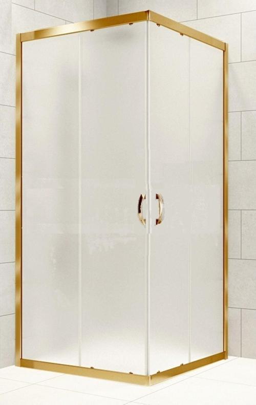 Duşakabin Kare Altın 5 mm Buzlu Cam Yükseklik 190 cm