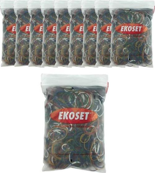 Renkli Paket Para Lastiği Karışık 6 Renk 70mm 10.000 Adet