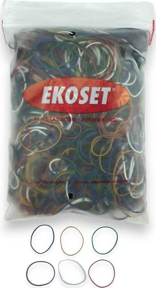 Renkli Paket Para Lastiği Karışık 6 Renk 70mm 1000 Adet