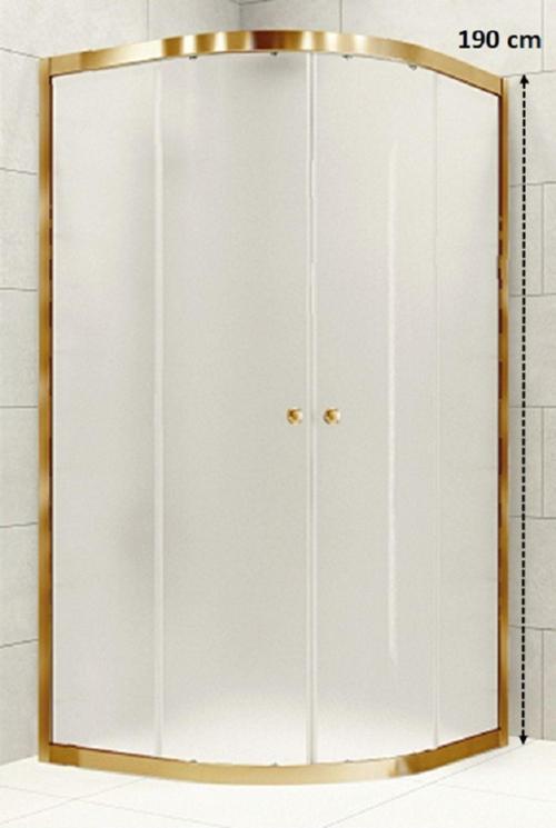 Duşakabin 80X80 Oval Altın Buzlu Cam H.190 cm