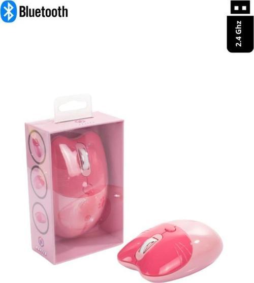 Sevimli Kedi Kablosuz Pembe Bluetooth Mouse