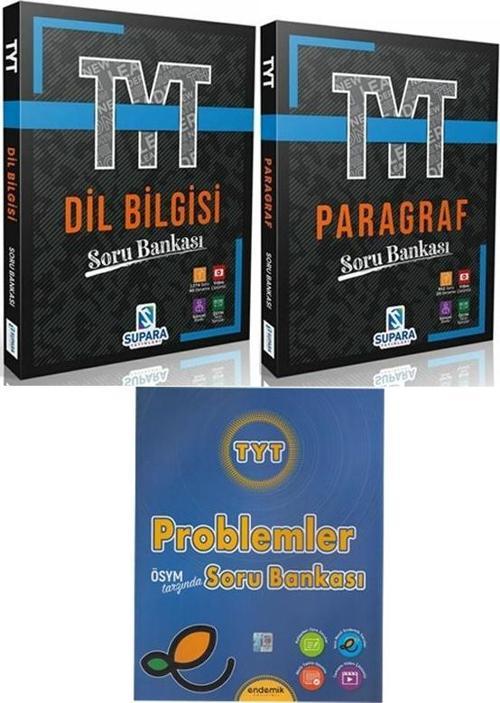 Supara Yayınları TYT Paragraf Dil Bilgisi ve Endemik Problem Soru Bankası 3 Kitap Set