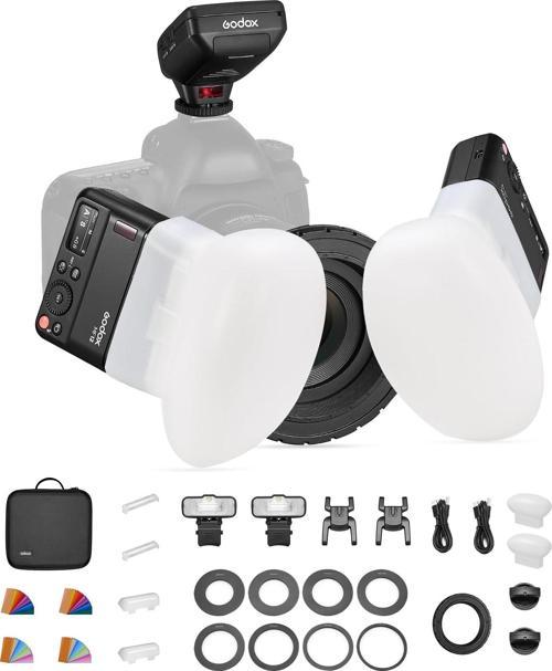 MF12 K2 Makro Flaş Difüzörlü İkili Set + XPRO-N TTL Nikon Tetikleyici