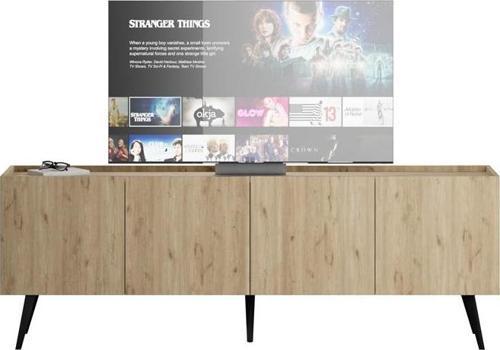 Luna 4 Kapaklı TV Ünitesi-Florida Meşe 180x63x42 cm