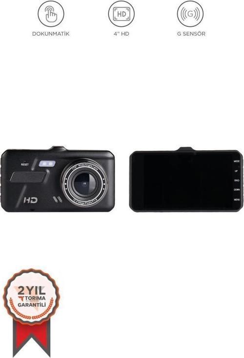 TA-04 Siyah 1080p Araç içi Lcd Dokunmatik Ekranlı Gece Görüşlü Ön ve Arka Araç Kamerası