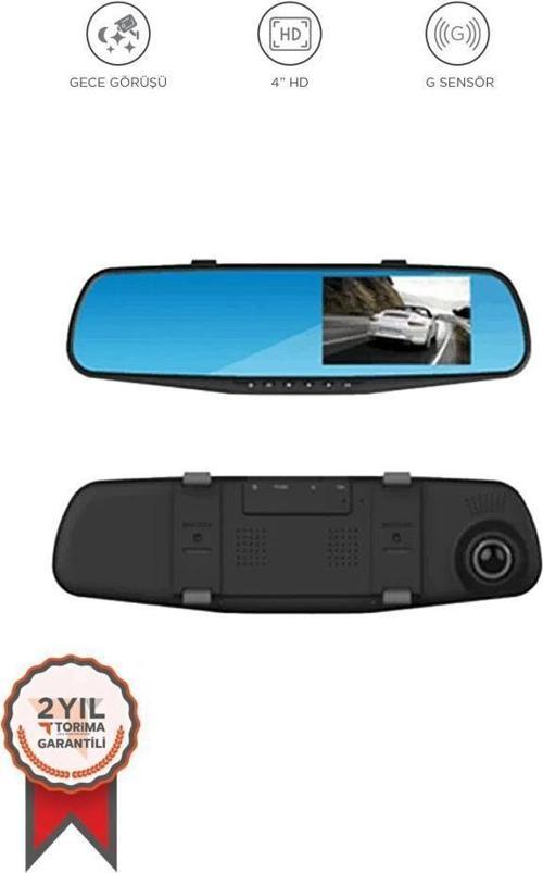 TA-05 Siyah 1080p Araç içi Lcd 4.3 inç Ekranlı Dikiz Aynası Gece Görüşlü Ön ve Arka Araç Kamerası