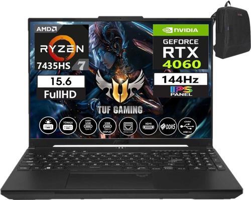 Tuf Gaming A15 FA507NVR-LP0050 Ryzen 7 7435HS 16GB Ddr5 Ram 512GB SSD WINDOWS11PRO 15.6 Inç Fhd 144Hz 8GB/RTX4060 140W Taşınabilir Bilgisayar FA507NVR-LP005033 + Weblegelsin Çanta