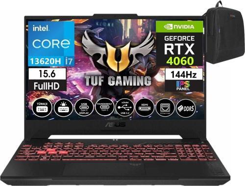 Tuf Gaming F15 FX507VV-LP242 13. Nesil Intel I7-13620H 96GB Ddr5 Ram 2tb SSD WINDOWS11HOME 15.6 Inç Fhd 144Hz 8GB/RTX4060 140W Taşınabilir Bilgisayar FX507VV-LP24231 + Weblegelsin Çanta
