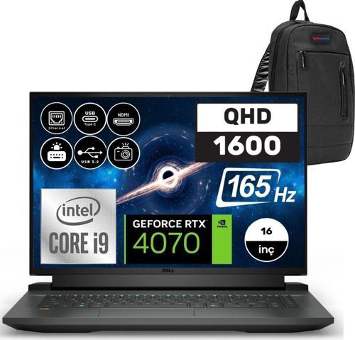 Gaming G16 7630 Intel Core I9 13900HX 96GB Ddr5 512GB SSD RTX4070 8gb Windows 11 Pro 16" Qhd + 165Hz Taşınabilir Bilgisayar G167630020WP07 + Zetta Çanta