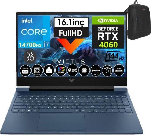 Victus 16-R1041NT Intel I7-14700HX 32GB Ddr5 1tb SSD 8GB/RTX4060 Freedos 16.1" 144Hz Fhd IPS Taşınabilir Bilgisayar 9J243EAW06 + Weblegelsin Çanta