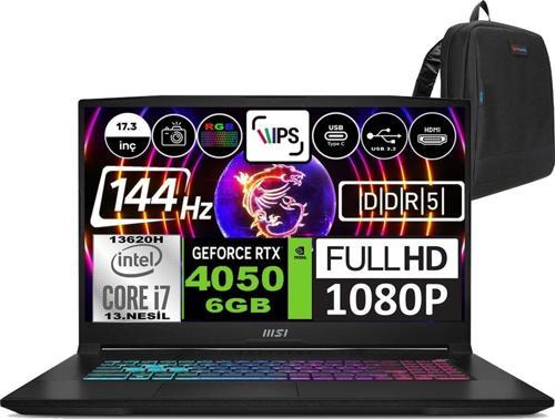 Katana 17 Intel Core I7 13620H 32GB 2tb SSD RTX4050 (105W)6GB Windows 11 Home 17.3" Fhd 144Hz Taşınabilir Bilgisayar B13VEK1035XTRWH07 + Zetta Çanta