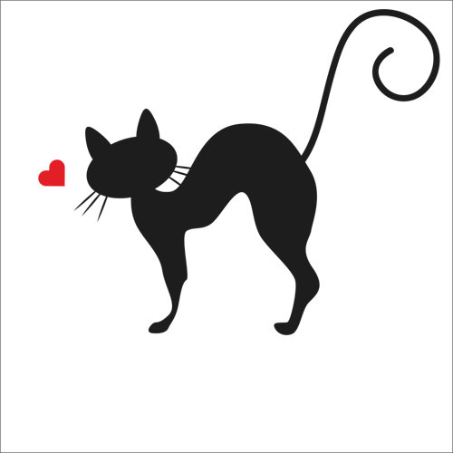 KALPLİ KEDİ FOLYO STİCKER 60cm Uzunluk