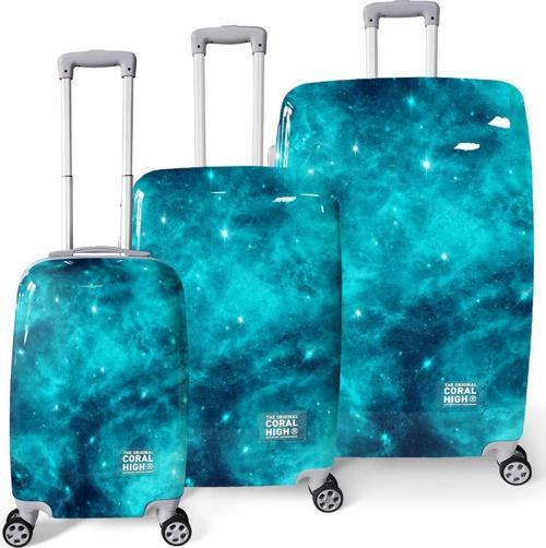 Renkli Desenli PC 3'lü Valiz Seti 16830