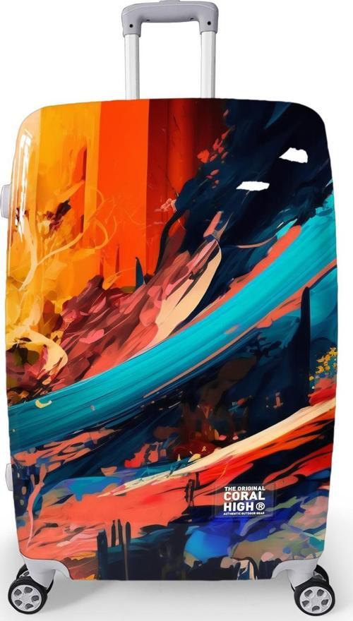 Renkli Desenli PC Büyük Boy Valiz (70cm) 16818