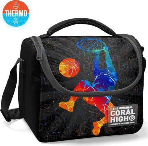 Kids Gri basketbol Desenli Thermo Beslenme Çantası 11783